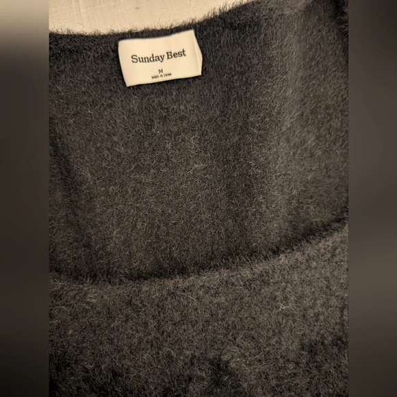 Aritzia Sunday Best Fuzzy Black Long Sleeve Mini Dress (Montgomery Dress) Size M - Picture 10 of 10